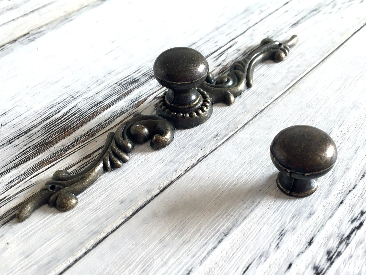 Small Knob Rustic Knob Back Plate Vintage Look Dresser Knobs Etsy