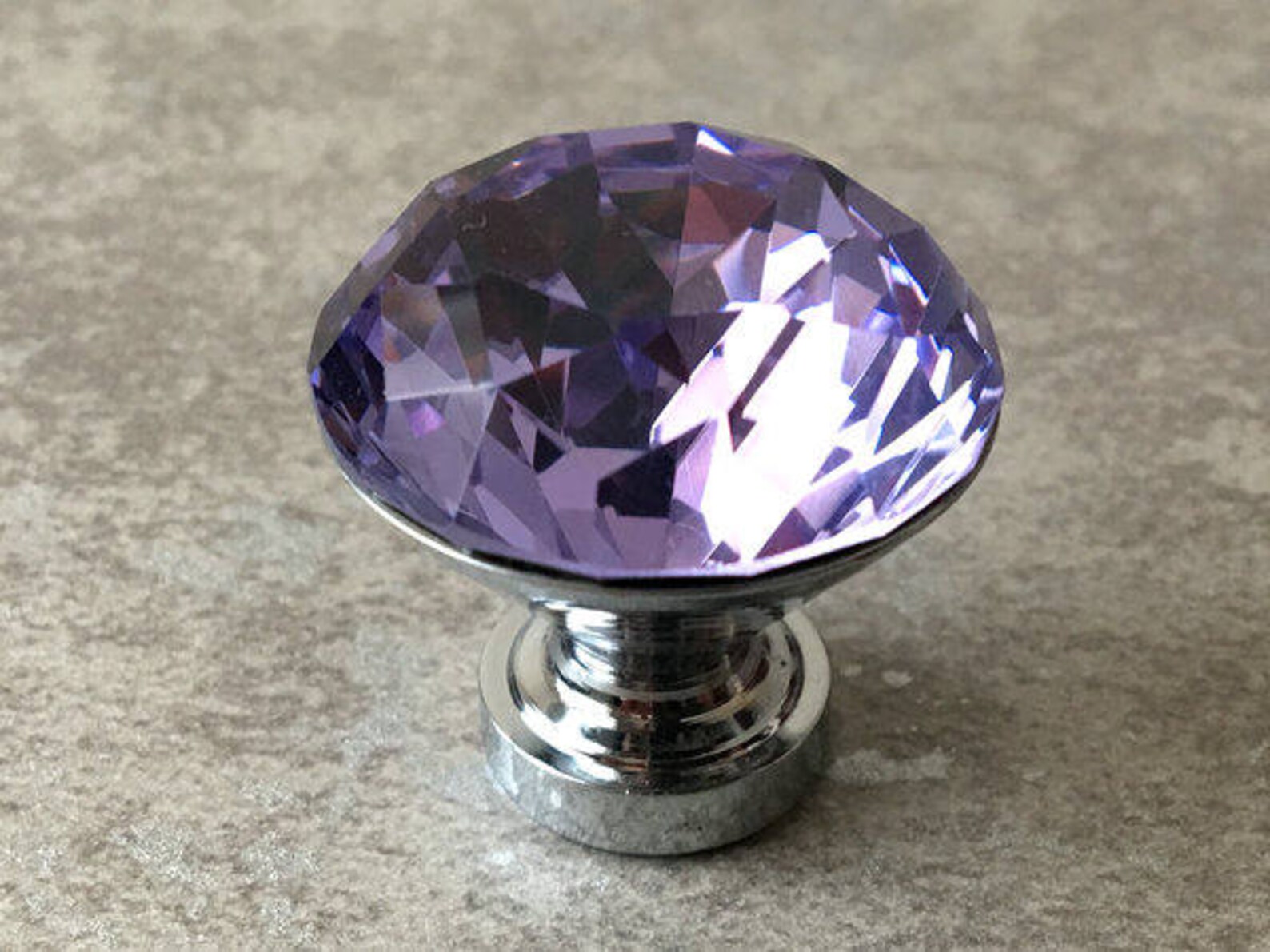 Purple Glass Crystal Knob Rhinestone Dresser Knobs Drawer Knob Etsy