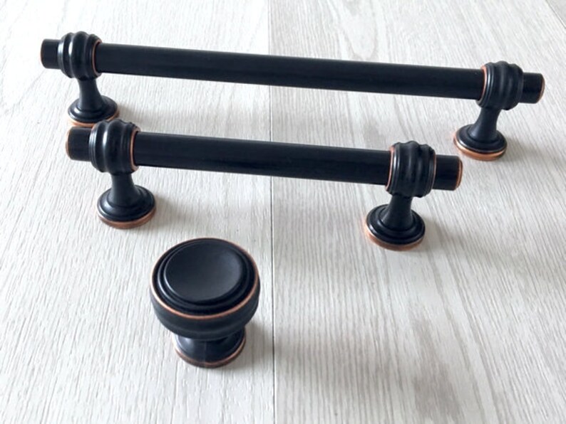 96 128 160 mm Schwarz Kupfer Schrankgriffe Schubladen Griff | Etsy