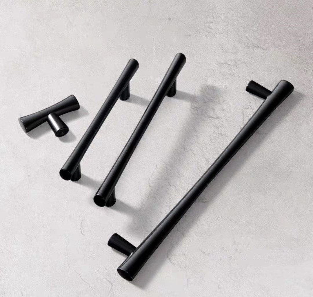 3.75 5 7.5 Modern Black Cabinet Handles - Etsy