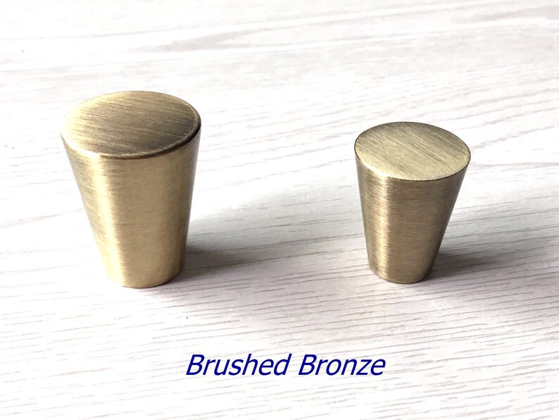 Conical Knob Tapered Knobs Brushed Nickel Gold Chrome Bronze Etsy