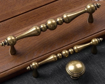 3.75" 5" Dresser Pull Drawer Pulls Handles Knobs Cabinet Door Handle Kitchen Handle Pull Knob Antique Gold Brass Solid Decorative 96 128 mm