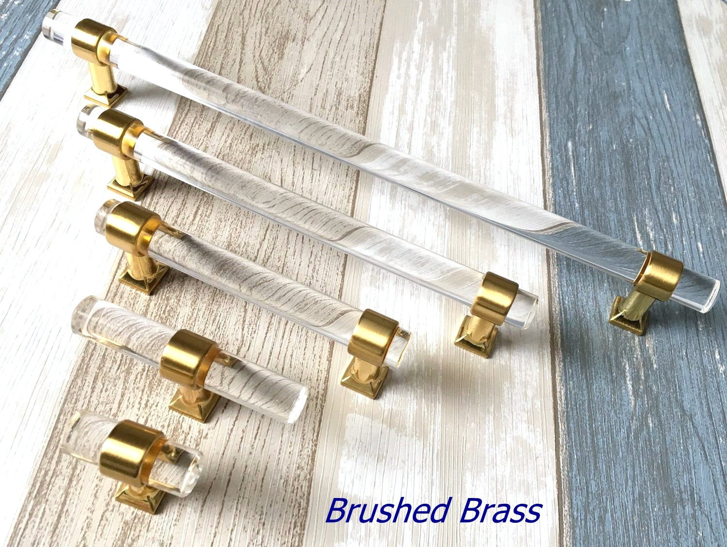 Acrylic Pull Handle Glass Look Lucite Drawer Pull Etsy