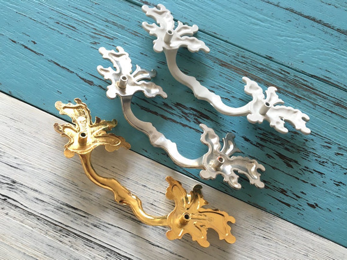 3.75 Leaf Drawer Pull Handles Dresser Pulls Antique Etsy