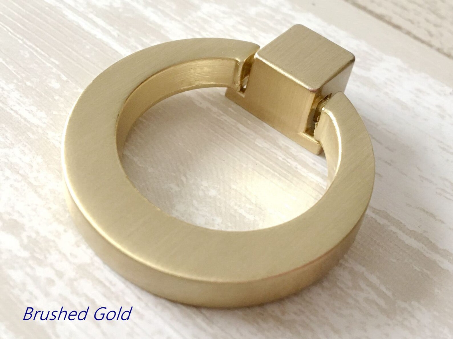 Gold Ring Pull Pull Brushed Gold Drop Ring Drawer Knob Etsy