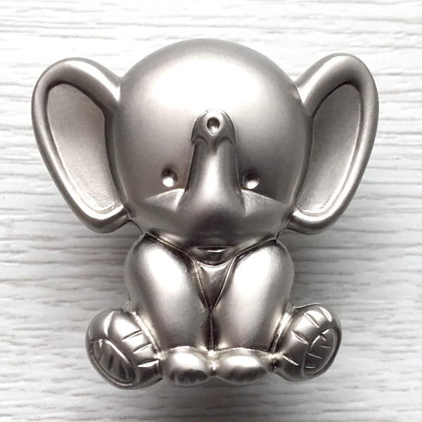 Elephant Knob Enfants Commode Boutons Tiroir Boutons Tire Nickel Enfants Animal Cabinet Poignées Bébé Garçons Filles Mignon Grand-mère Cadeau Cadeaux