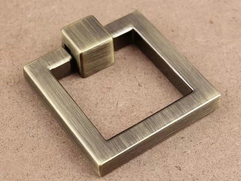 Square Dresser Pull Knobs Drawer Knob Pulls Handles Drop Rings Etsy