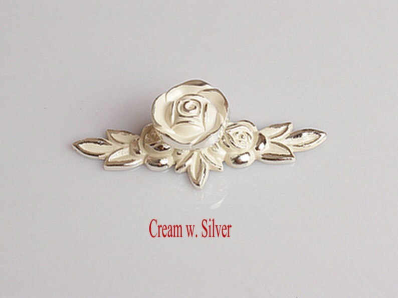 Rose Flower Dresser Knobs Drawer Knob Pulls Pull Handles Gold Etsy