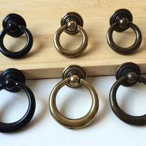 Drop Ring Drawer Pull Knobs Dresser Knob Pulls Handles Kitchen Cabinet Door Pulls Knobs Antique Bronze Black Decorative Vintage Furniture