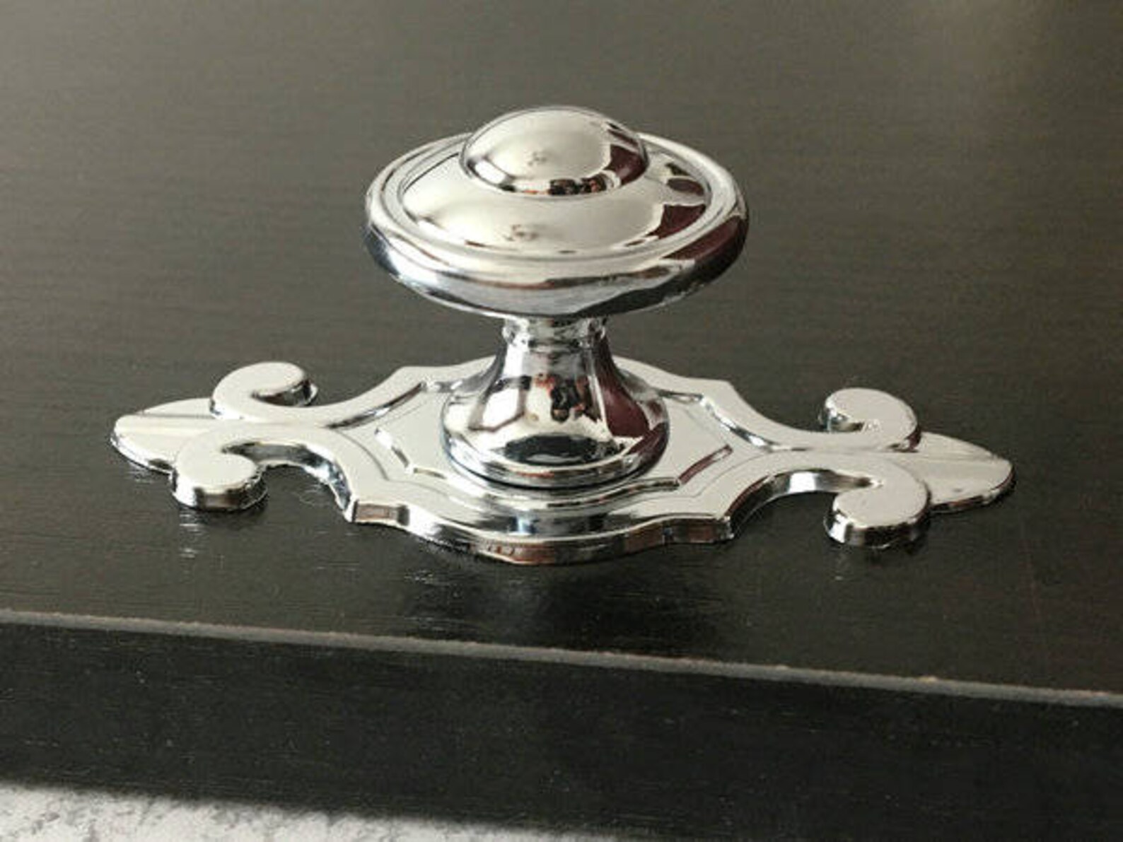 Silver Chrome Dresser Knob Back Plate Plates Drawer Knobs Etsy