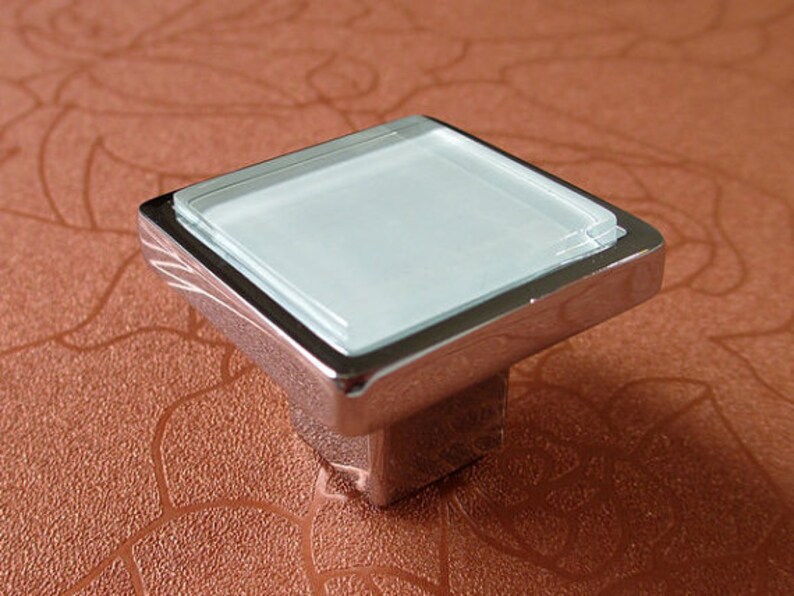 White Glass Knobs Square Dresser Drawer Knobs Pulls Handles Etsy
