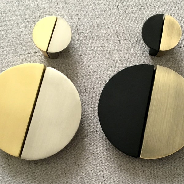 1.25" 2.5" C-C Drawer Pulls Handles Dresser Handle Cabinet Pulls Half Circle Moon Brushed Gold Nickel Black Bronze 1 1/4 2 1/2" 32 64 mm