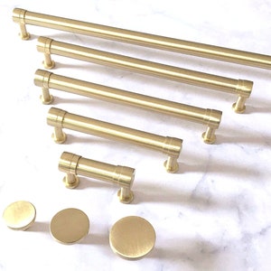 LBFEEL 4 Pack Brass Backplate with Gold Knob Cabinet Pulls Brushed Brass  Drawer Dresser Knobs Kitchen Cabinet Handle Hardware (4, Gold), Knobs -   Canada