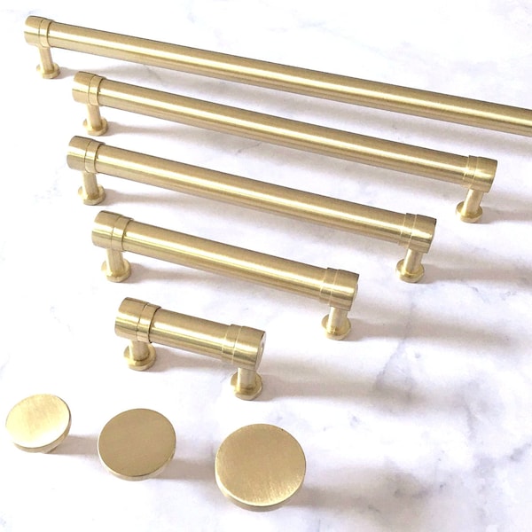 Gold Drawer Pull Cabinet Pulls Bar Handle Vanity Knob Dresser Handles Cabinet Handle Cupboard Knob Kitchen Door Hardware Brushed Gold MCM