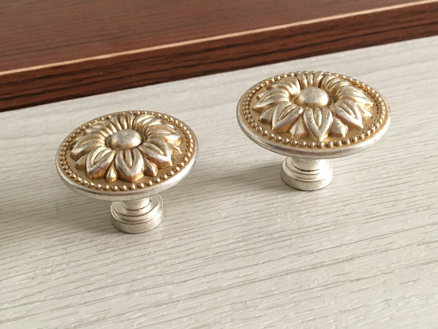 Antique Silver Pulls Handles Knobs Vintage Shabby Chic Etsy