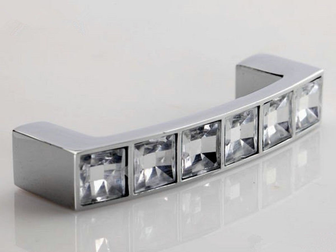 2.5 3.75 5 Glass Crystal Look Dresser Pulls Etsy