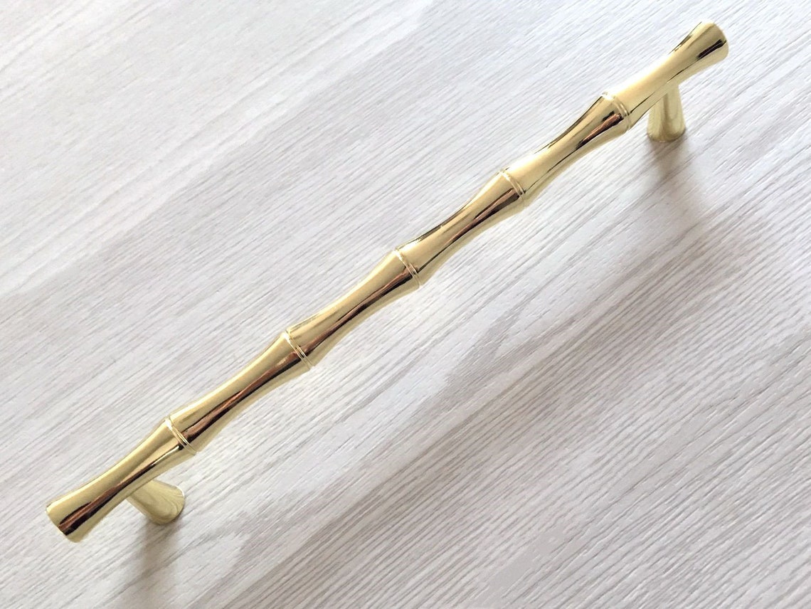 2.5 3.75 5 6.25 Gold Bamboo Dresser Pull Etsy