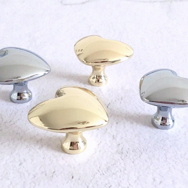 Drawer Knob Cabinet Door Knobs Pulls Silver Gold Heart Dresser Pulls Drawer Pull Kids Cabinet Knob Polished ARoseRambling Hardware Children