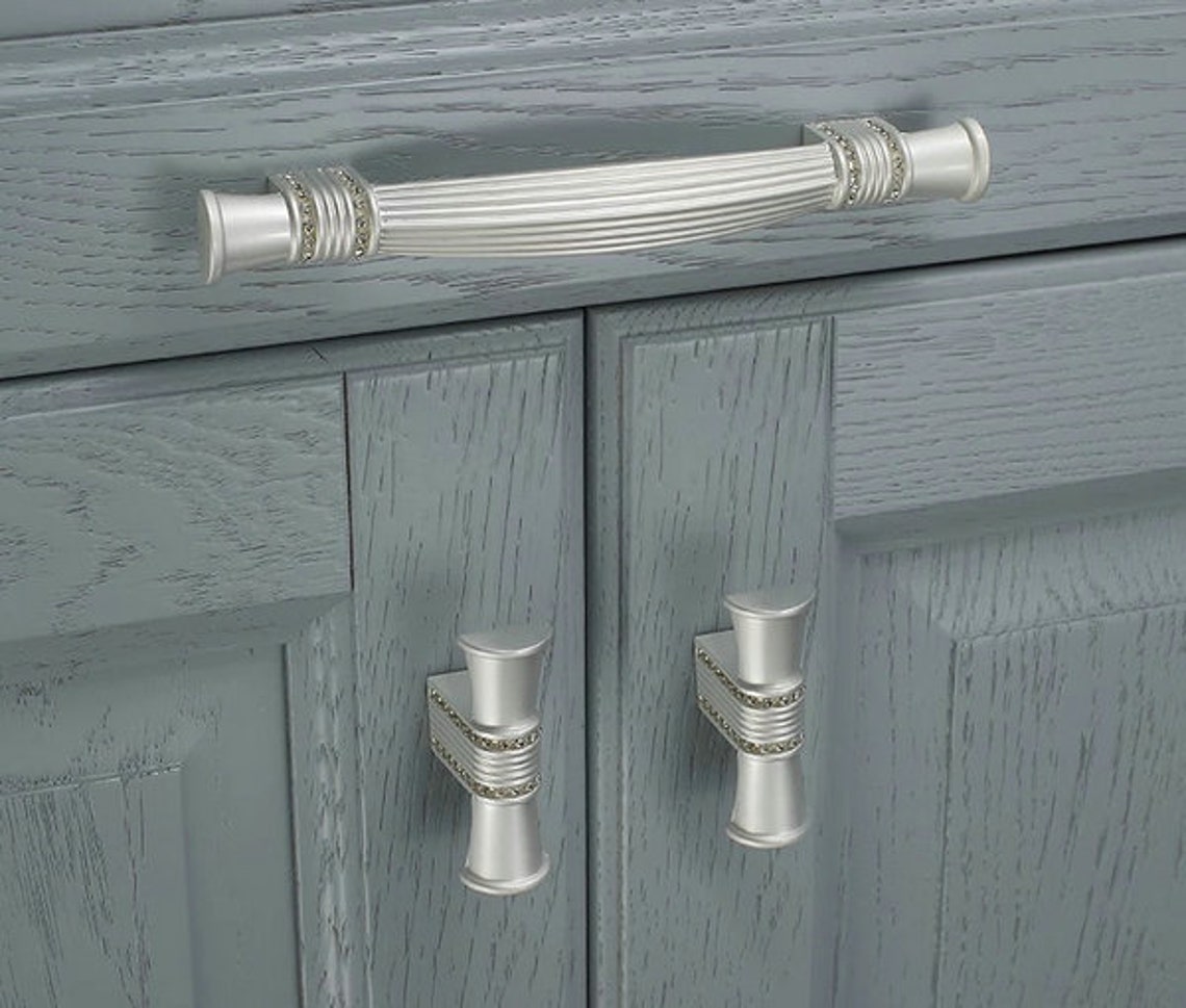 5 6.3 7.5 8.8 Crystal Door Handles Drawer Pulls Etsy