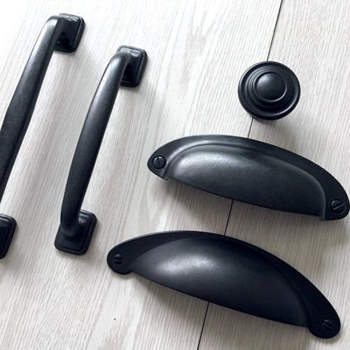 Antique Black Knob Rustic Door Knobs Dresser Knobs Etsy