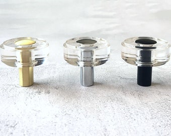 Acrylic Crystal Glass Look Knobs Dresser Knob Drawer Knob Pulls Handles Cabinet Knobs Pull Handle Brushed Nickel Black Gold Silver Bronze