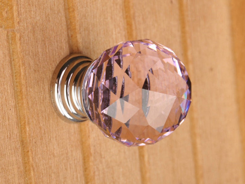Pink Crystal Knobs Glass Knobs Dresser Knobs Drawer Knobs Etsy