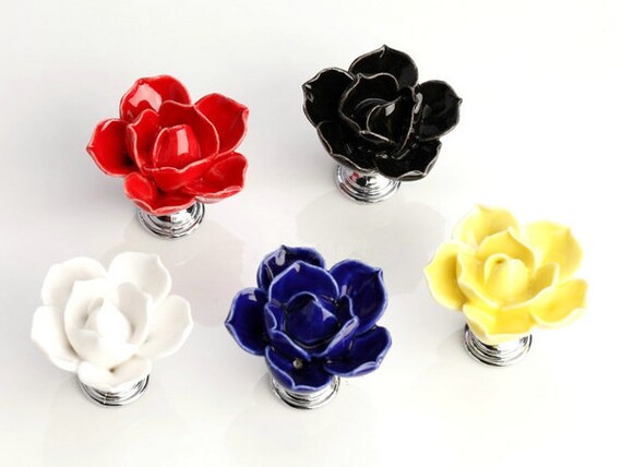 Lotus Dresser Knobs Drawer Knob Pull Handles Kitchen Cabinet Etsy