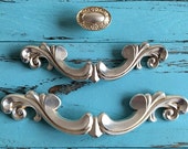 3.75 quot 5 quot Large French Drawer Pull Handles Dresser Knob Pull Antique Silver Rustic Kitchen Cabinet Handles Door Knobs ARoseRambling 96 128 mm