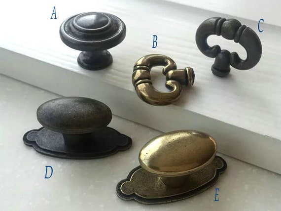 Vintage Style Knob Oval Drawer Knobs Pull Dresser Knob Ring Etsy