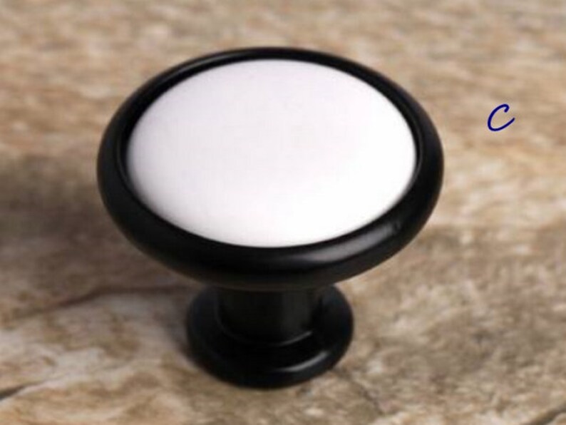 Dresser Knobs Drawer Knob Pulls Handles / Black White Ceramic Etsy