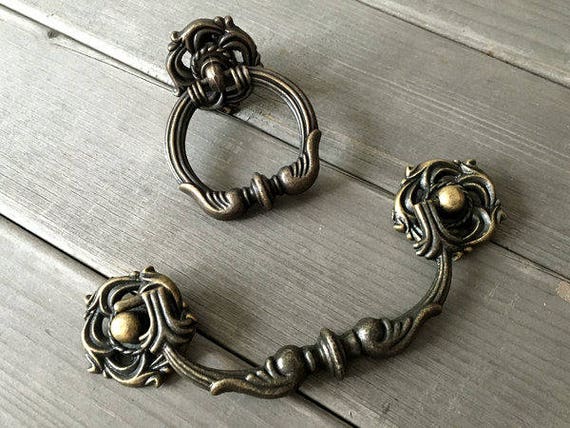 4 25 4 5 Vintage Look Bail Drawer Pull Drop Etsy