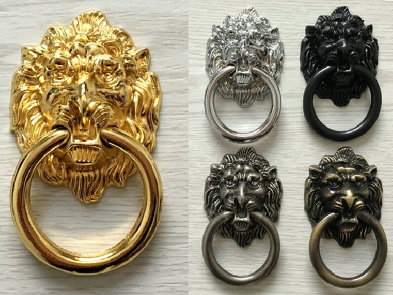 Lovely Lion Head Vintage Drawer Door Cabinet Pull Ring Knobs Item