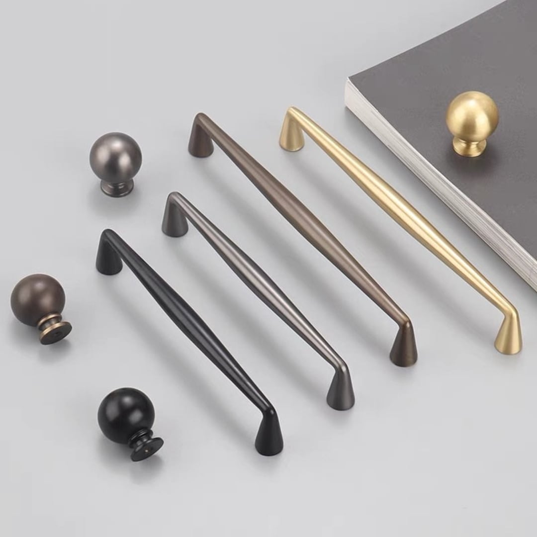 Solid Brass Large Bar Handles Drawer Knobs Vanity Etsy