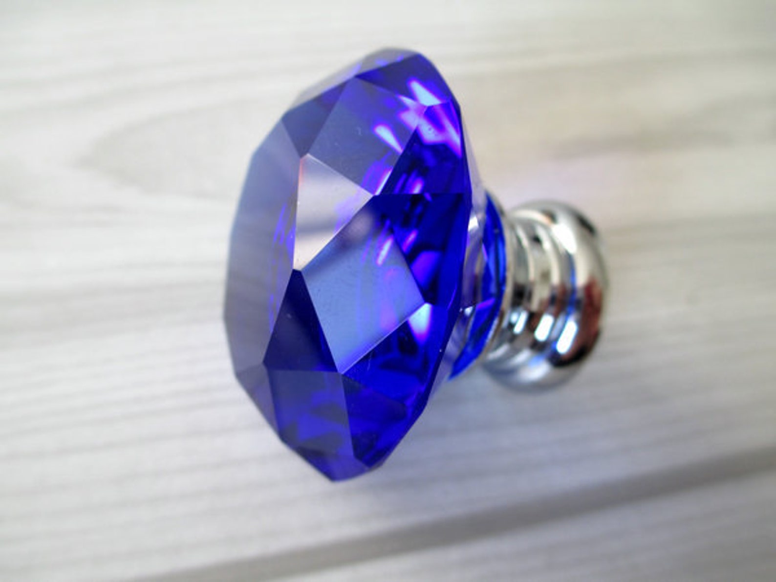 Blue Crystal Knob Glass Knobs Dresser Drawer Knobs Pull Etsy