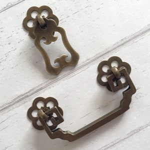 2.5 « 2.75 » 3 » tiroir tire poignées commode tirer goutte bail balançoire antique bronze armoire en cuivre poignée tirer quincaillerie 2 1/2 « 2 3/4 » 64 70 76 mm