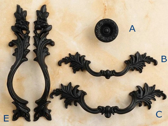 Black Cabinet Door Handle Pulls Drawer Pull Handles Dresser Etsy