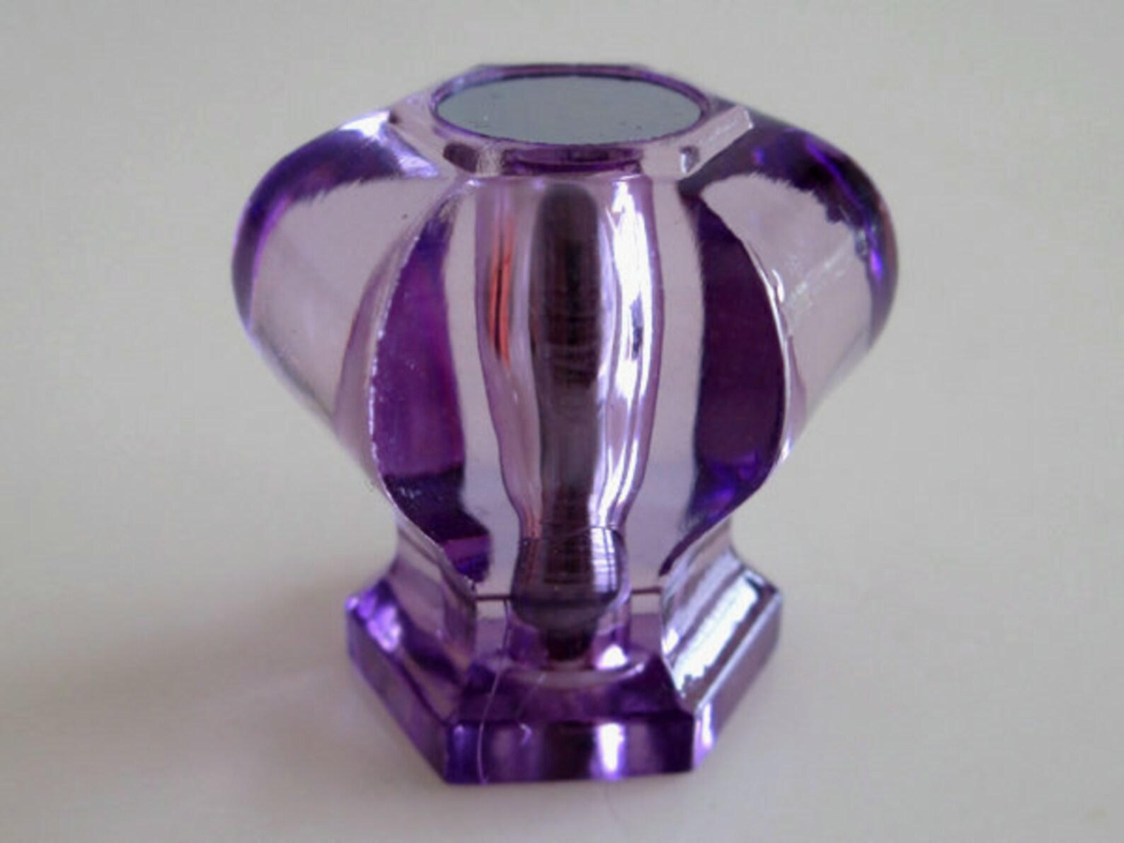 Purple Glass Crystal Look Knobs Dresser Knob Drawer Knobs Etsy