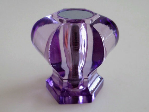 Purple Glass Crystal Look Knobs Dresser Knob Drawer Knobs Etsy