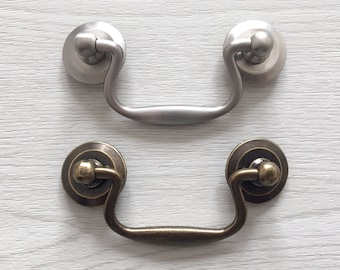 2 3/4" Vintage Style Bail Drawer Pulls Handles Drop Dresser Pull Handle Brushed Nickel Antique Bronze Knobs Cabinet Door Handle 2.75" 70 mm