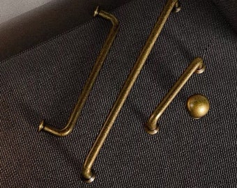 3" 5" 7,5" 12,5" poignées de garde-robe rétro bronze antique boutons de tiroir en détresse poignées de cuisine rustiques quincaillerie d'armoire 76 128 192 320 mm