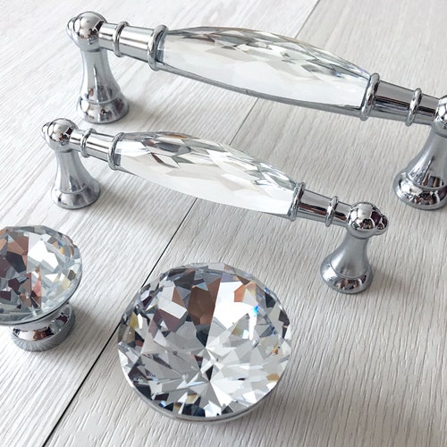 3.75 5 Crystal Drawer Pulls Handle Pull Knob Etsy