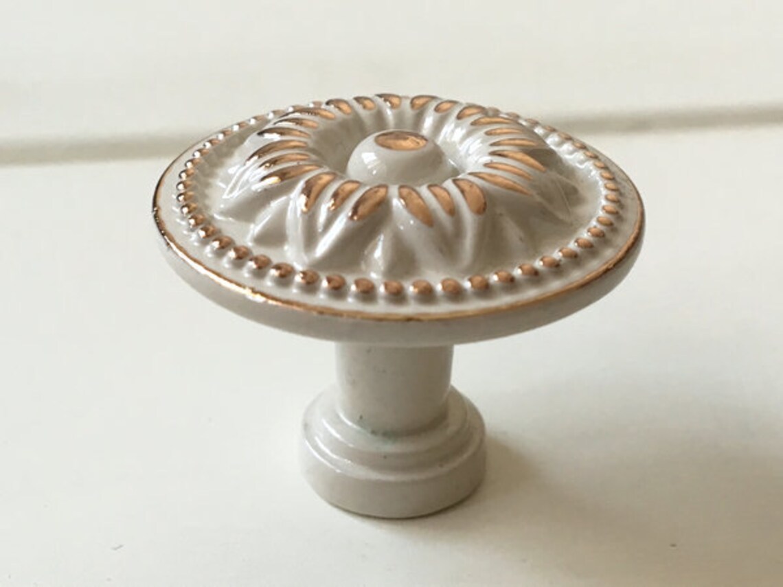 64 mm Weiß Creme Gold Griffe Küche Knöpfe Möbel Griff Knauf | Etsy