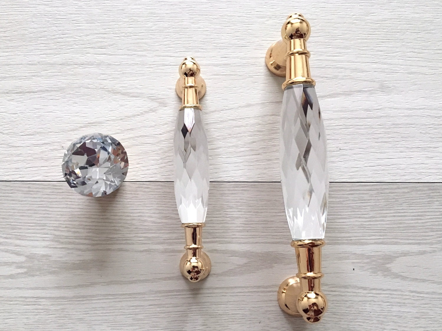 3.75 5 Gold Crystal Drawer Pulls Handle Pull Knobs Etsy