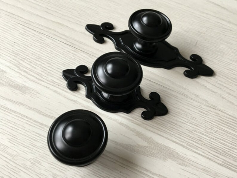 Black Dresser Knob Drawer Knobs Pulls Knobs Handles Kitchen Etsy