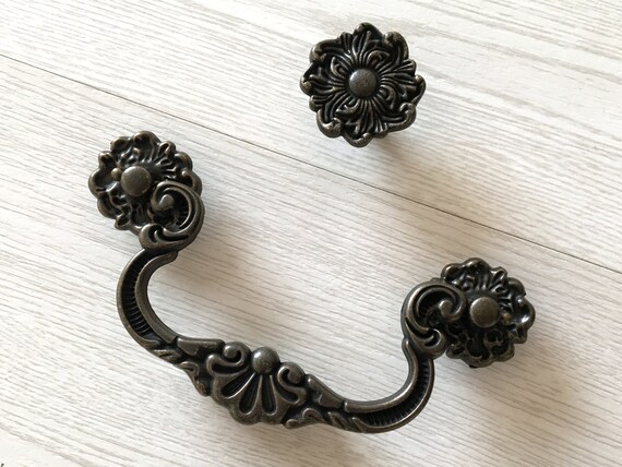 4 Drop Hanldes Bail Drawer Pulls Handle Knobs Dresser Etsy
