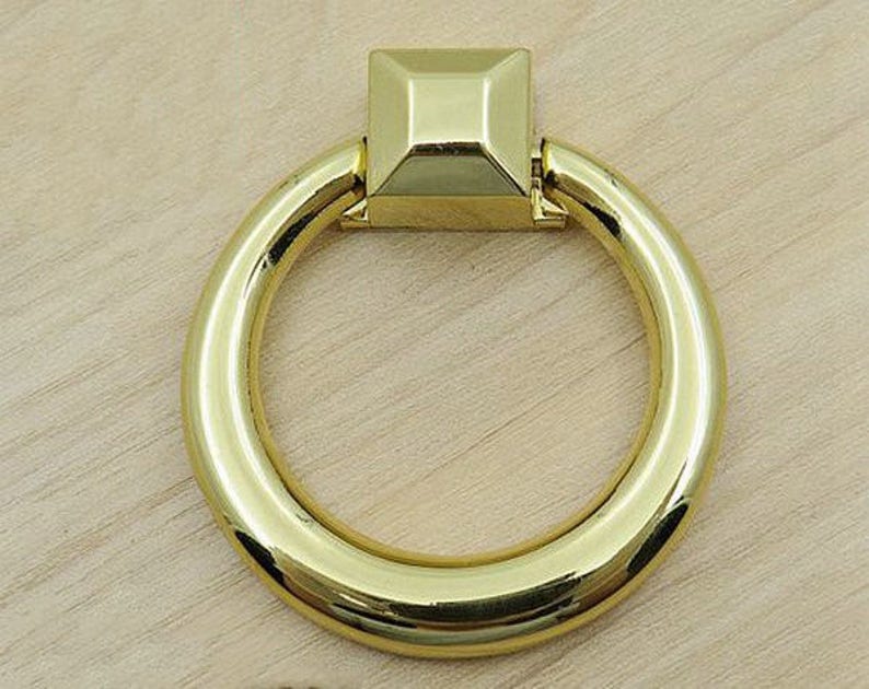 Silver Gold Ring Drawer Pull Knobs Drop Dresser Knob Pulls Etsy