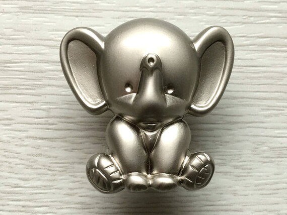 Elephant Kids Dresser Knobs Drawer Knobs Pulls Brushed Nickel Etsy