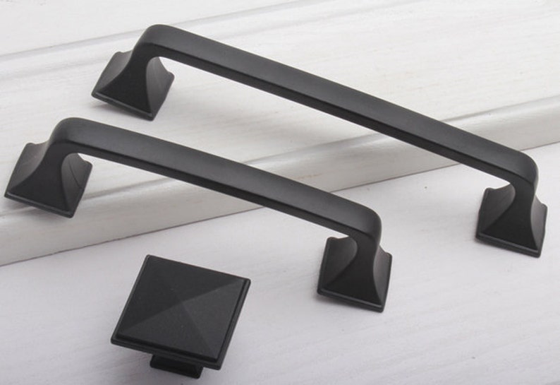 3.75 5 6.3 Drawer Knob Pulls Dresser Pull Knobs Handles Kitchen Cabinet Door Cupboard Handles Retro Rustic Furniture Black 96 128 160 mm