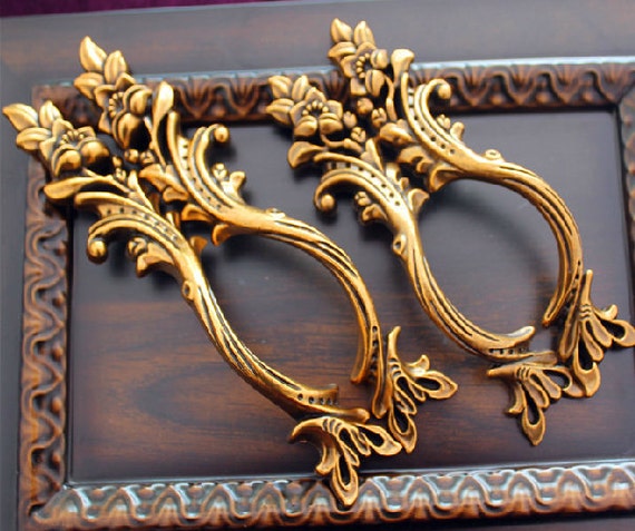 2.5 3.75 Drawer Pull Handle Antique Brass Copper Cabinet Door