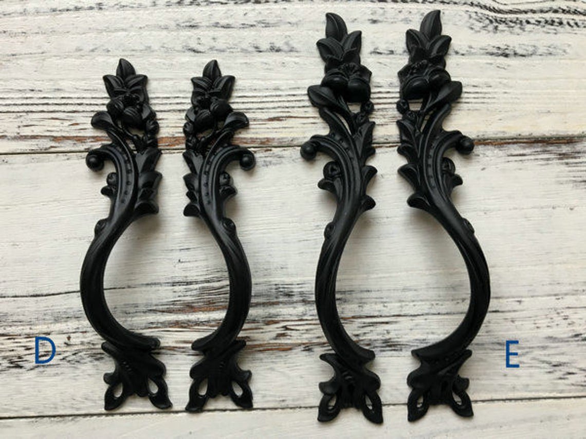 Black Rustic Drawer Knob Pull Handles Kitchen Pulls Etsy
